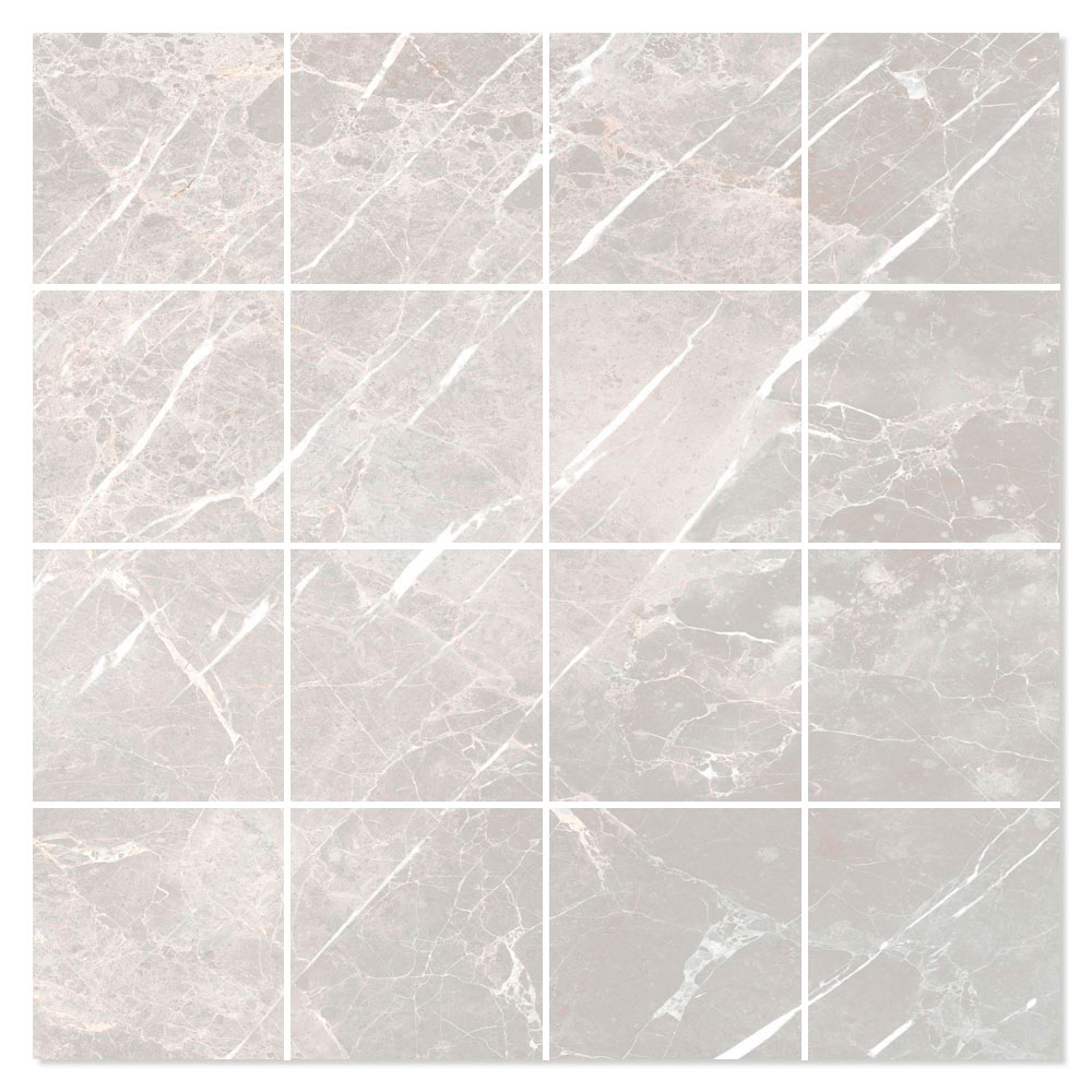 Marmor Mosaikkflis Soapstone Premium Lys Grå Matt 30x30 (7x7) cm